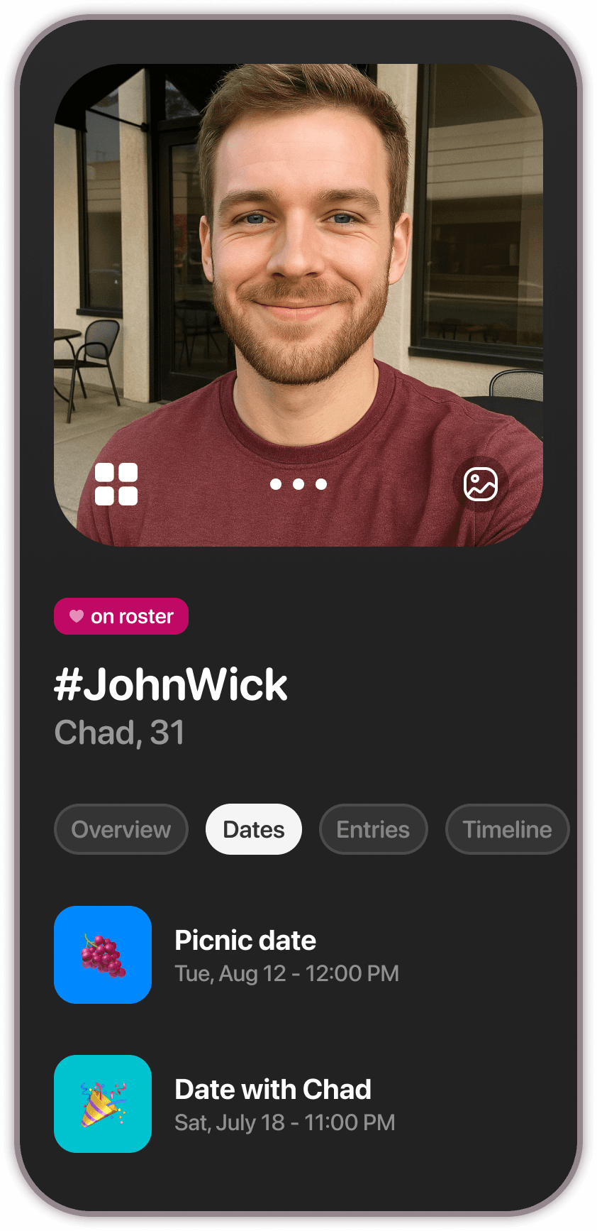 Date view screen